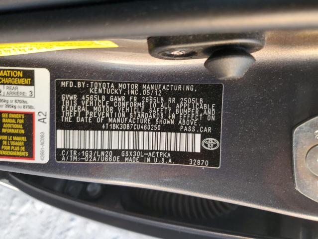 Foto 10 de la subasta – 2012 TOYOTA AVALON BAS con VIN 4T1BK3DB7CU460250