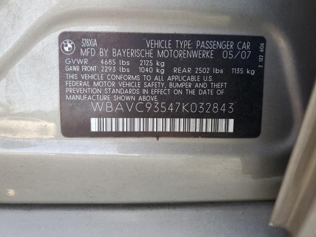 Photo 10 from auction – 2007 BMW 328 XI with VIN WBAVC93547K032843