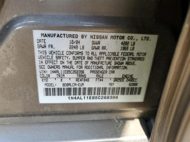 Photo 10 from auction – 2005 NISSAN ALTIMA S with VIN 1N4AL11E85C268396