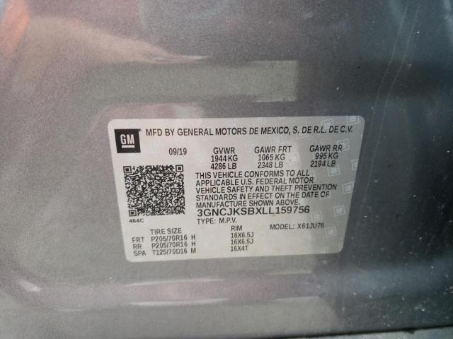 Photo 10 from auction – 2020 CHEVROLET TRAX LS with VIN 3GNCJKSBXLL159756