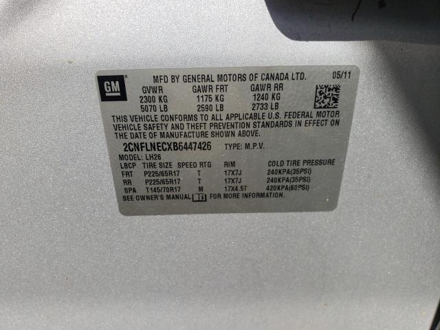 Photo 10 from auction – 2011 CHEVROLET EQUINOX LT with VIN 2CNFLNECXB6447426