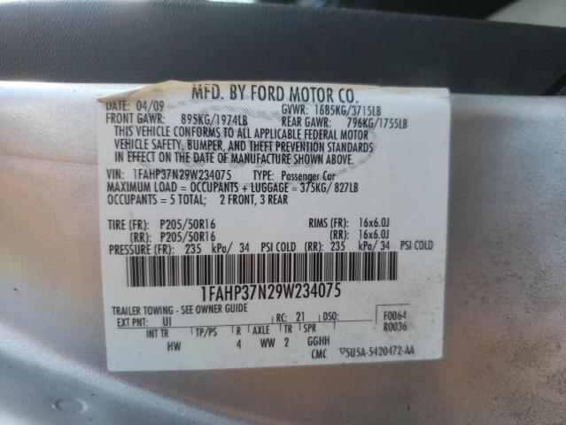 Photo 10 from auction – 2009 FORD FOCUS SEL with VIN 1FAHP37N29W234075