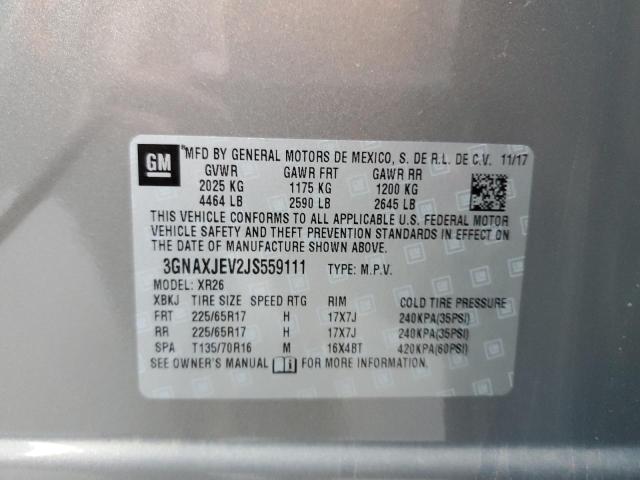 Photo 10 from auction – 2018 CHEVROLET EQUINOX LT with VIN 3GNAXJEV2JS559111
