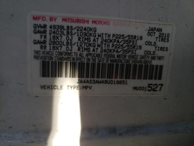 Photo 10 from auction – 2011 MITSUBISHI OUTLANDER with VIN JA4AS3AW4BU018851