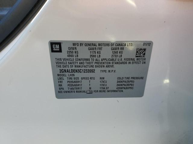 Photo 10 from auction – 2012 CHEVROLET EQUINOX LT with VIN 2GNALDEK6C1233992