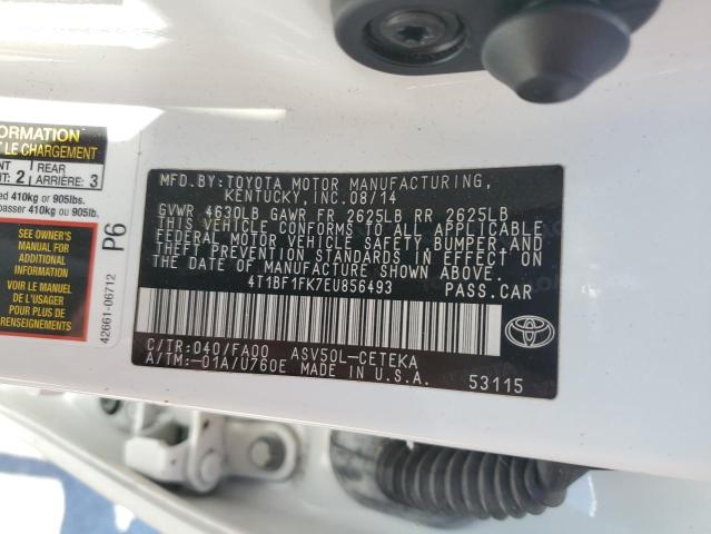 Photo 10 from auction – 2014 TOYOTA CAMRY L with VIN 4T1BF1FK7EU856493