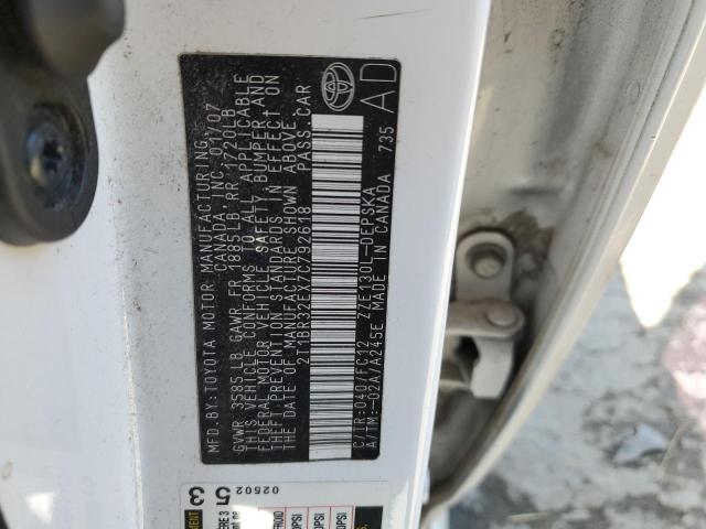 Photo 10 from auction – 2007 TOYOTA COROLLA CE with VIN 2T1BR32EX7C792618