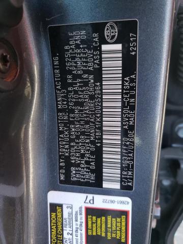 Photo 10 from auction – 2013 TOYOTA CAMRY L with VIN 4T1BF1FK4DU252964
