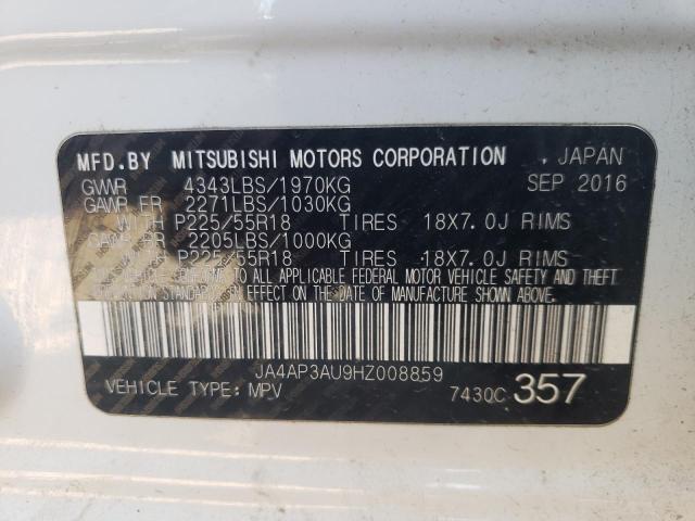 Photo 10 from auction – 2017 MITSUBISHI OUTLANDER with VIN JA4AP3AU9HZ008859