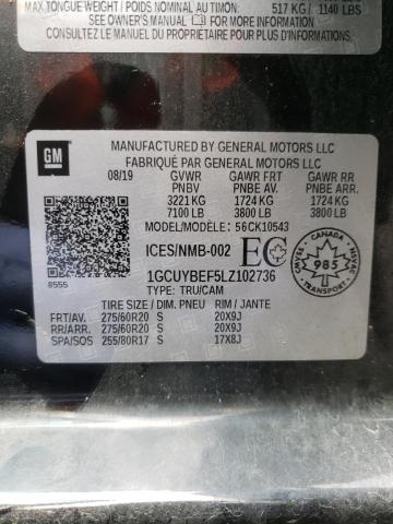 Photo 10 from auction – 2020 CHEVROLET SILVERADO with VIN 1GCUYBEF5LZ102736