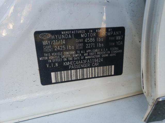Photo 10 from auction – 2015 HYUNDAI SONATA HYB with VIN KMHEC4A43FA119424