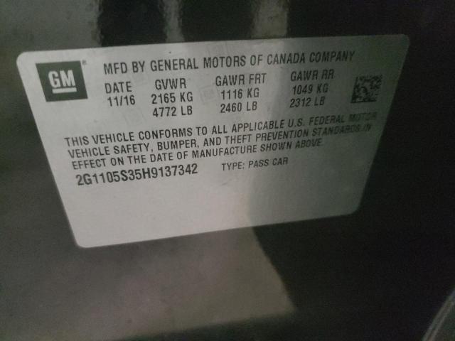 Photo 10 from auction – 2017 CHEVROLET IMPALA LT with VIN 2G1105S35H9137342