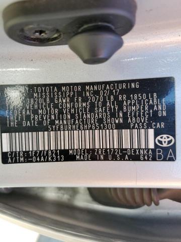 Photo 10 from auction – 2017 TOYOTA COROLLA L with VIN 5YFBURHE6HP651300