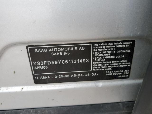 Photo 10 from auction – 2006 SAAB 9-3 with VIN YS3FD59Y061131493