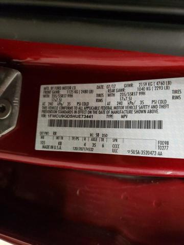Photo 10 from auction – 2017 FORD ESCAPE SE with VIN 1FMCU9GD5HUE73441