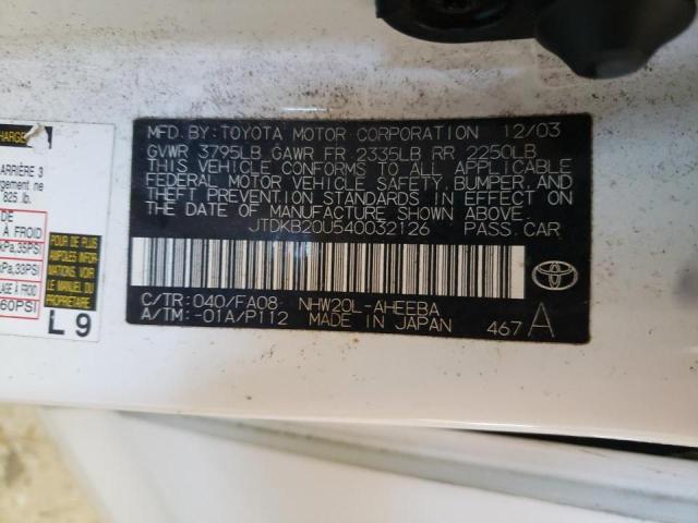 Photo 10 from auction – 2004 TOYOTA PRIUS with VIN JTDKB20U540032126