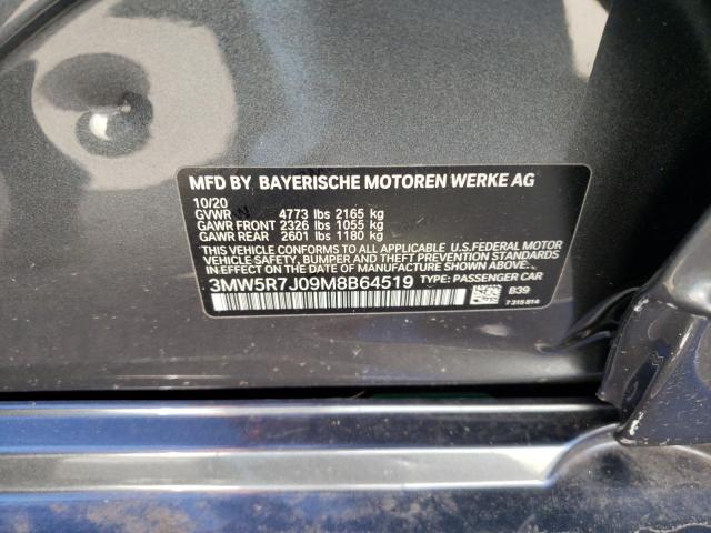Photo 10 from auction – 2021 BMW 330XI with VIN 3MW5R7J09M8B64519