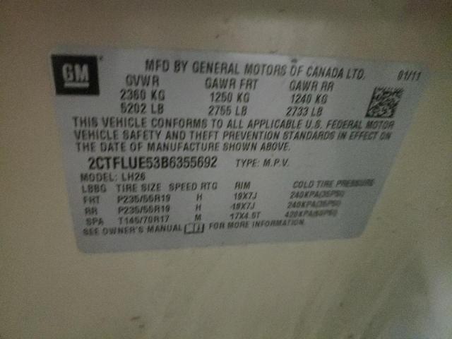 Photo 10 from auction – 2011 GMC TERRAIN SL with VIN 2CTFLUE53B6355692