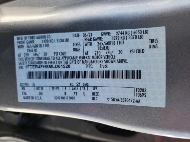 Photo 10 from auction – 2021 FORD RANGER XL with VIN 1FTER4FH8MLD61528