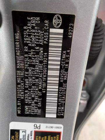 Photo 10 from auction – 2016 TOYOTA CAMRY LE with VIN 4T1BF1FK3GU119214