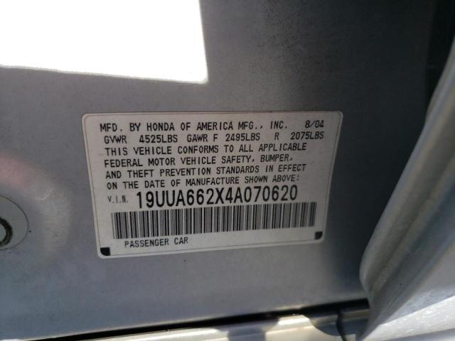 Photo 10 from auction – 2004 ACURA TL with VIN 19UUA662X4A070620
