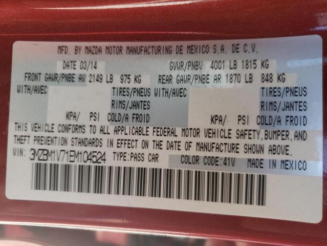 Photo 10 from auction – 2014 MAZDA 3 TOURING with VIN 3MZBM1V71EM104524