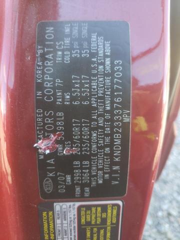 Photo 10 from auction – 2007 KIA SEDONA EX with VIN KNDMB233376177033