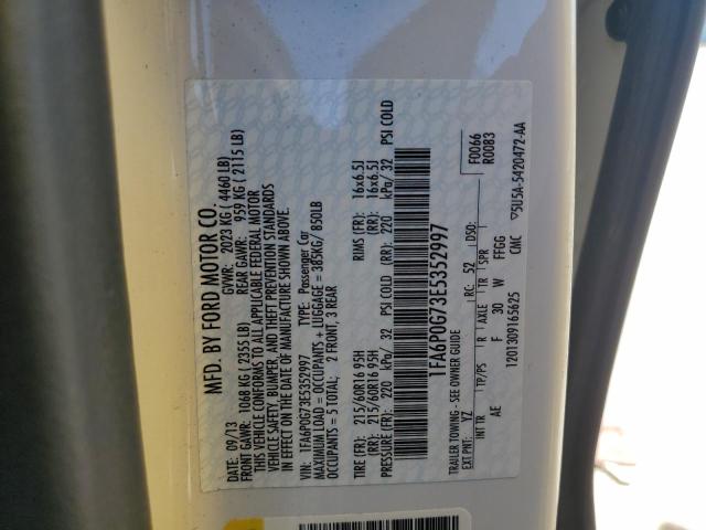 Photo 10 from auction – 2014 FORD FUSION S with VIN 1FA6P0G73E5352997