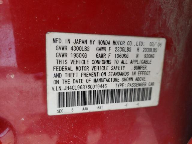 Photo 10 from auction – 2006 ACURA TSX with VIN JH4CL96876C019446