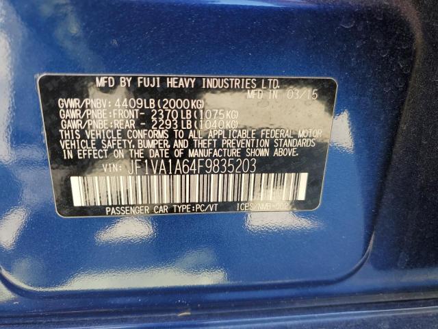 Photo 10 from auction – 2015 SUBARU WRX with VIN JF1VA1A64F9835203