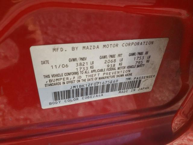Photo 10 from auction – 2007 MAZDA 3 I with VIN JM1BK12F071675569