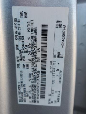 Photo 10 from auction – 2014 FORD ESCAPE SE with VIN 1FMCU0GX1EUA76729