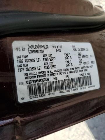Photo 10 from auction – 2004 CHRYSLER PACIFICA with VIN 2C8GF68494R360658