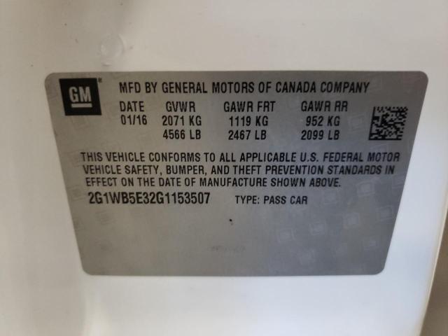 Photo 10 from auction – 2016 CHEVROLET IMPALA LIM with VIN 2G1WB5E32G1153507