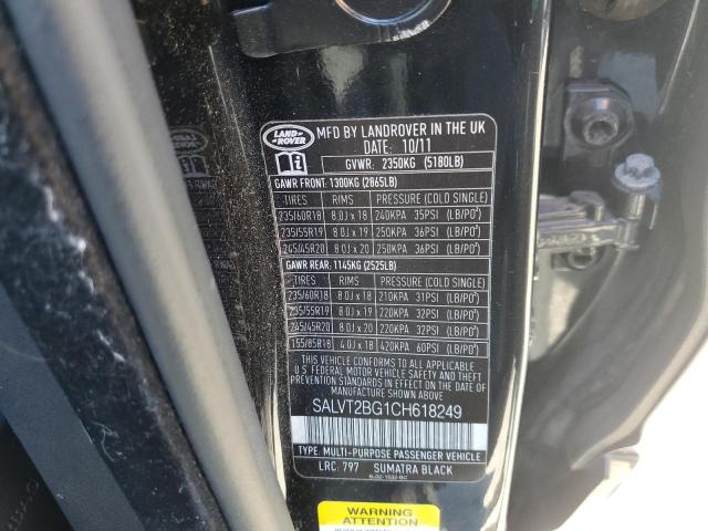 Photo 10 from auction – 2012 LAND ROVER RANGE ROVE with VIN SALVT2BG1CH618249