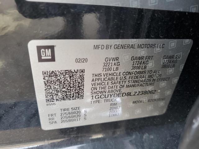 Photo 10 from auction – 2020 CHEVROLET SILVERADO with VIN 1GCUYDED8LZ238062
