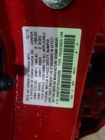 Photo 10 from auction – 2018 HONDA CIVIC EX with VIN 2HGFC2F70JH550296