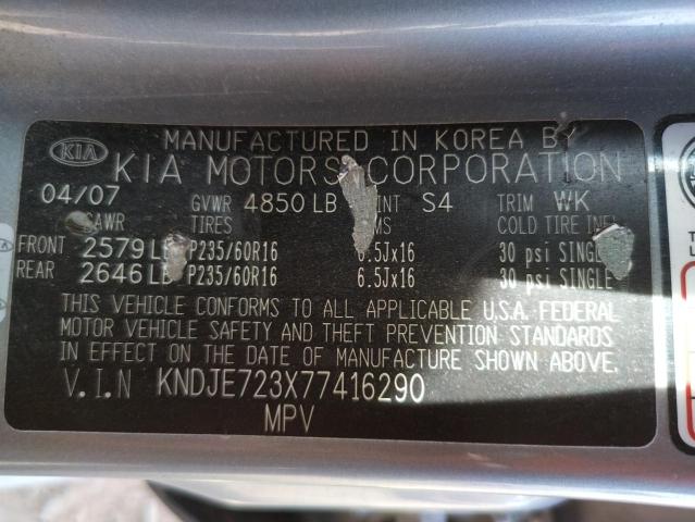 Photo 10 from auction – 2007 KIA SPORTAGE E with VIN KNDJE723X77416290