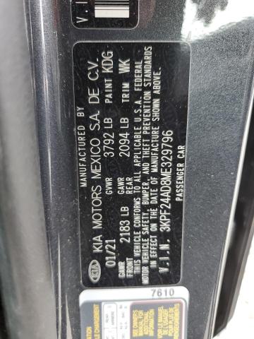 Photo 10 from auction – 2021 KIA FORTE FE with VIN 3KPF24AD8ME329796