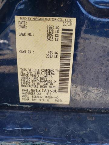 Photo 10 from auction – 2020 NISSAN ALTIMA S with VIN 1N4BL4BV1LC183580