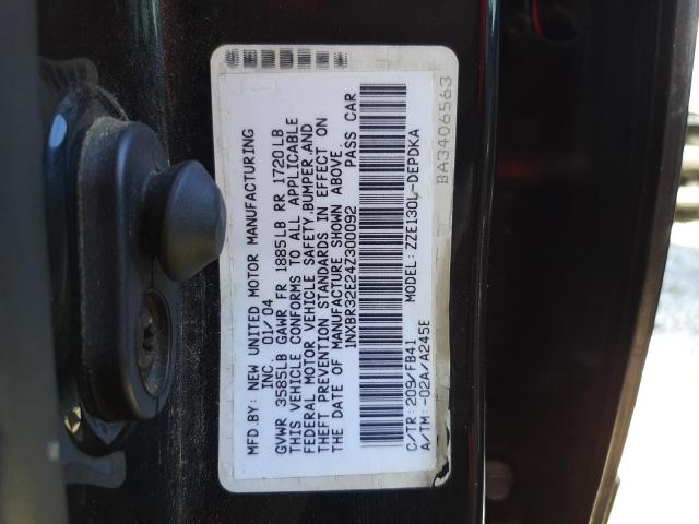 Photo 10 from auction – 2004 TOYOTA COROLLA CE with VIN 1NXBR32E24Z300092