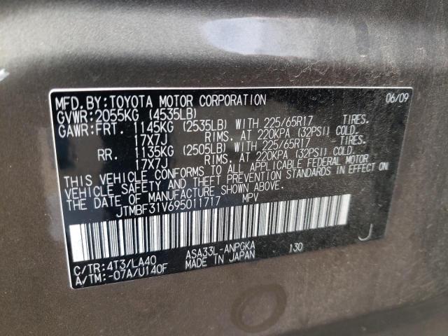 Photo 10 from auction – 2009 TOYOTA RAV4 LIMIT with VIN JTMBF31V695011717