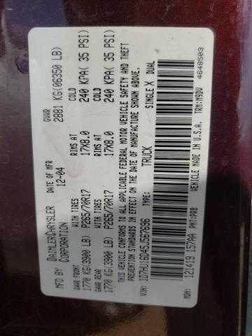 Photo 10 from auction – 2005 DODGE RAM 1500 S with VIN 1D7HU16D45J567696