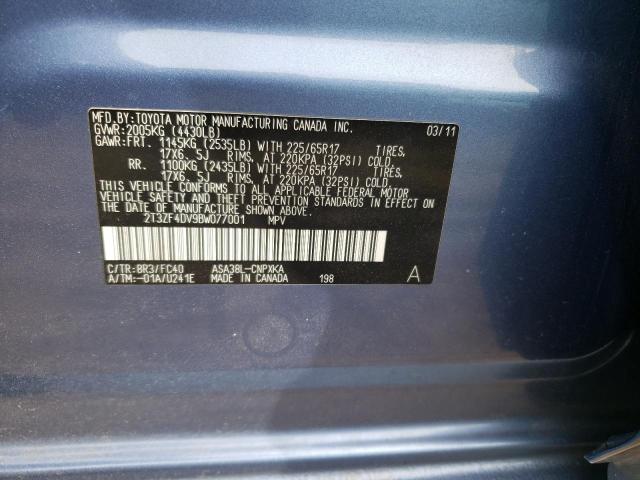 Photo 10 from auction – 2011 TOYOTA RAV4 with VIN 2T3ZF4DV9BW077001