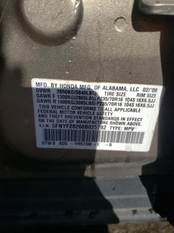 Photo 10 from auction – 2008 HONDA PILOT VP with VIN 5FNYF28268B025792