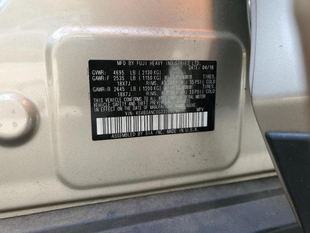 Photo 10 from auction – 2016 SUBARU OUTBACK 2. with VIN 4S4BSANC0G3326509