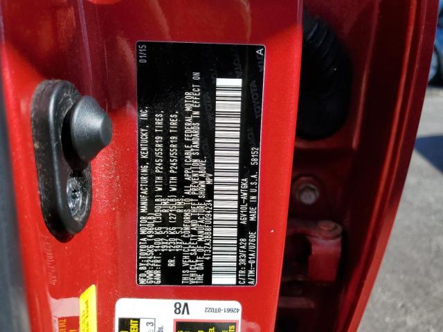 Photo 10 from auction – 2015 TOYOTA VENZA LE with VIN 4T3ZA3BB8FU094234