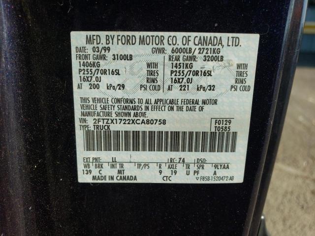 Photo 10 from auction – 1999 FORD F150 with VIN 2FTZX1722XCA80758