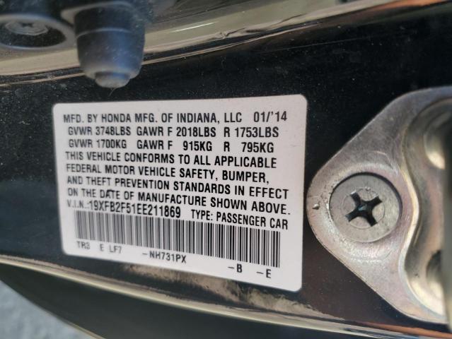 Photo 10 from auction – 2014 HONDA CIVIC LX with VIN 19XFB2F51EE211869