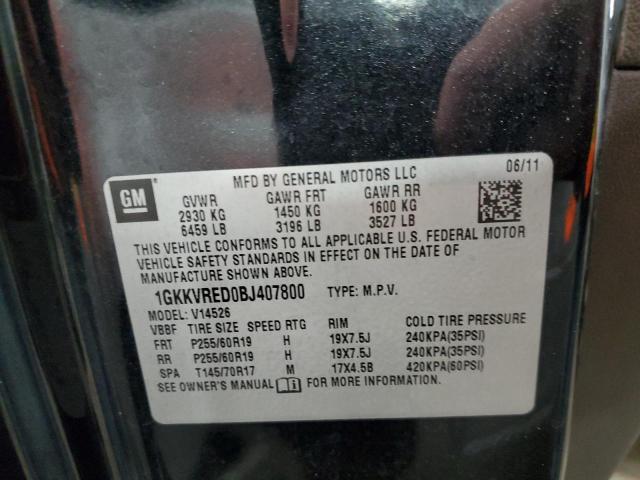Photo 10 from auction – 2011 GMC ACADIA SLT with VIN 1GKKVRED0BJ407800